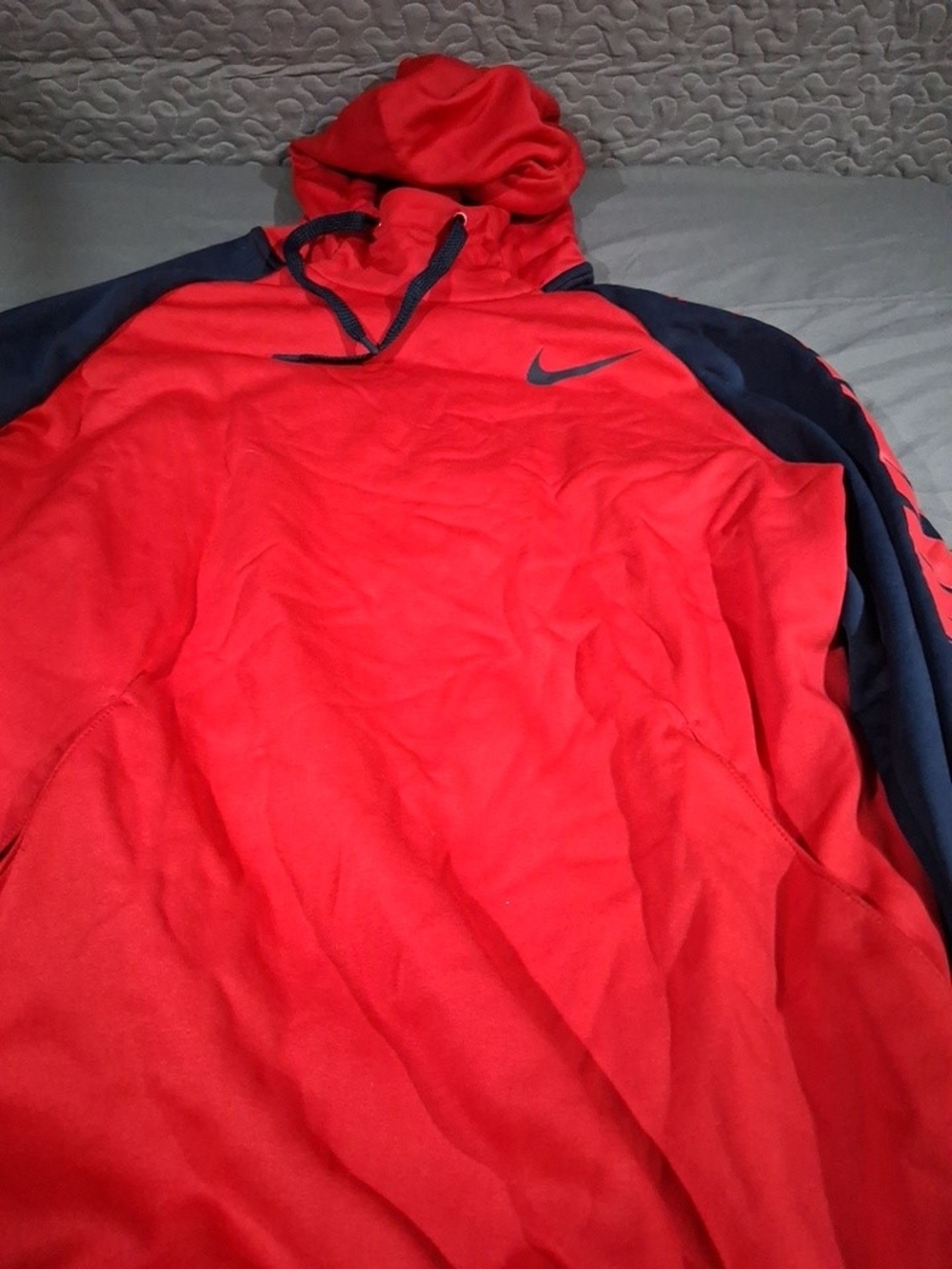 Nike Red and Navy Hoodie with Swoosh